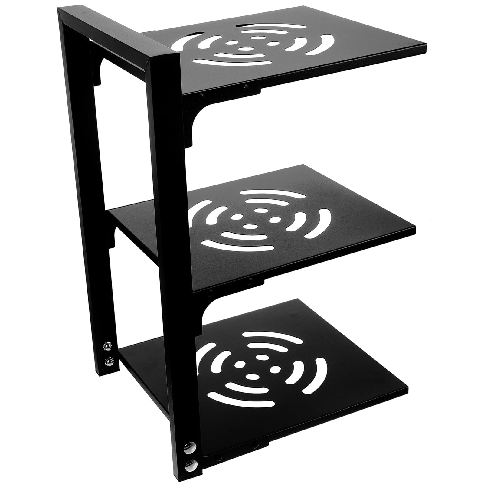 Organizzatore per Pentole e Padelle a 3 Livelli in Acciaio al Carbonio Nero Portata Elevata e Spazi Regolabili, per Armadietto Cucina e Bagno