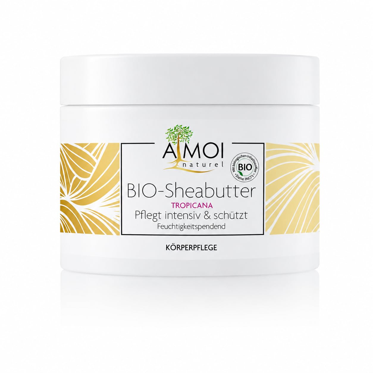 Sheabutter Tropicana 200 ml – Mit bio-zertifizierter, unraffinierter Sheabutter aus Westafrika – Intensive Körperpflege für trockene Haut – Reichhaltige Ganzkörperpflege