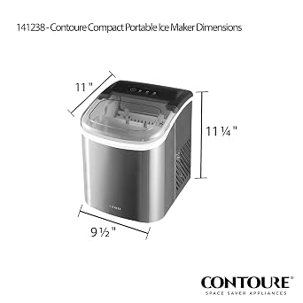 CONTOURE RV Ultra-Compact Portable Ice Maker | Efficient Water Recycling | Automatic Shut-Off | Ideal for RVs, Picnics, Camping | ICE-50S