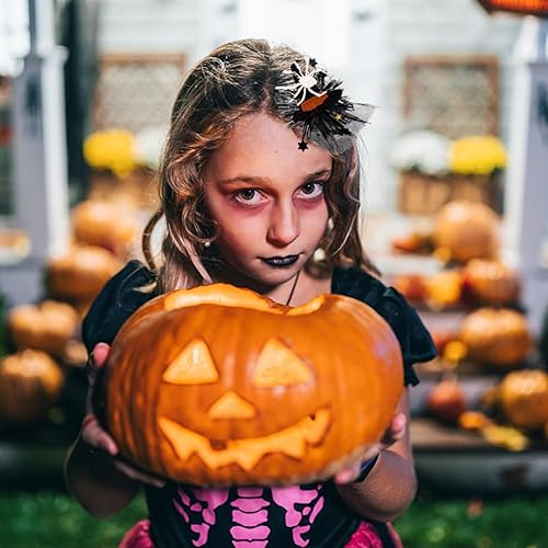Miniatura 6 de Pinzas para el cabello de Halloween, extraño sombrero de bruja araña, accesorios para el cabello para mujer, diseño de lentejuelas con purpurina y