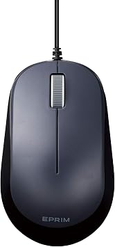 Elecom Wired Mouse, M Size, 3 Buttons, Blue LED, EPRIM, Black, M-Y8UBXBK