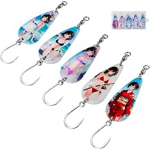 Spinner Spoons Hard Metal Fishing Bait Lures Kit for Pike Walleye Musky Bass Trout-3D Eyes & Treble/Single Hooks with Tackle Box in Freshwater and Saltwater