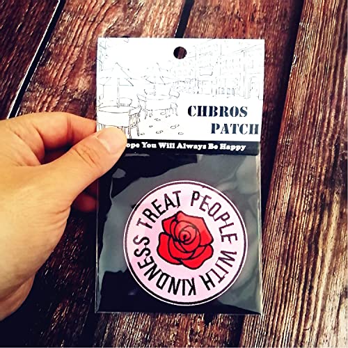 Chbros "Treat People With Kindness" Trendy Girls Embroidered Patch Iron On Patches For Clothing Jackets T-Shirt Backpacks...… #TOP3