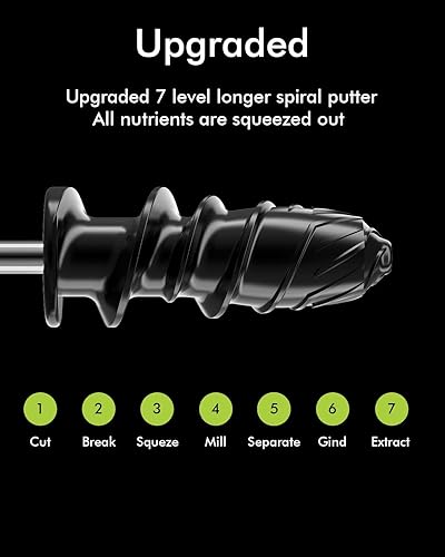 Miniatura 3 de Máquina exprimidora de masticación lenta, exprimidor de prensa en frío, alto rendimiento, fácil de limpiar, gris
