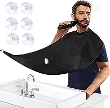 Grembiule da Barba, Impermeabile Telo per Barba, Cattura Barba e Capelli, Antiaderente, con 6 Ventose, Regalo per Uomini