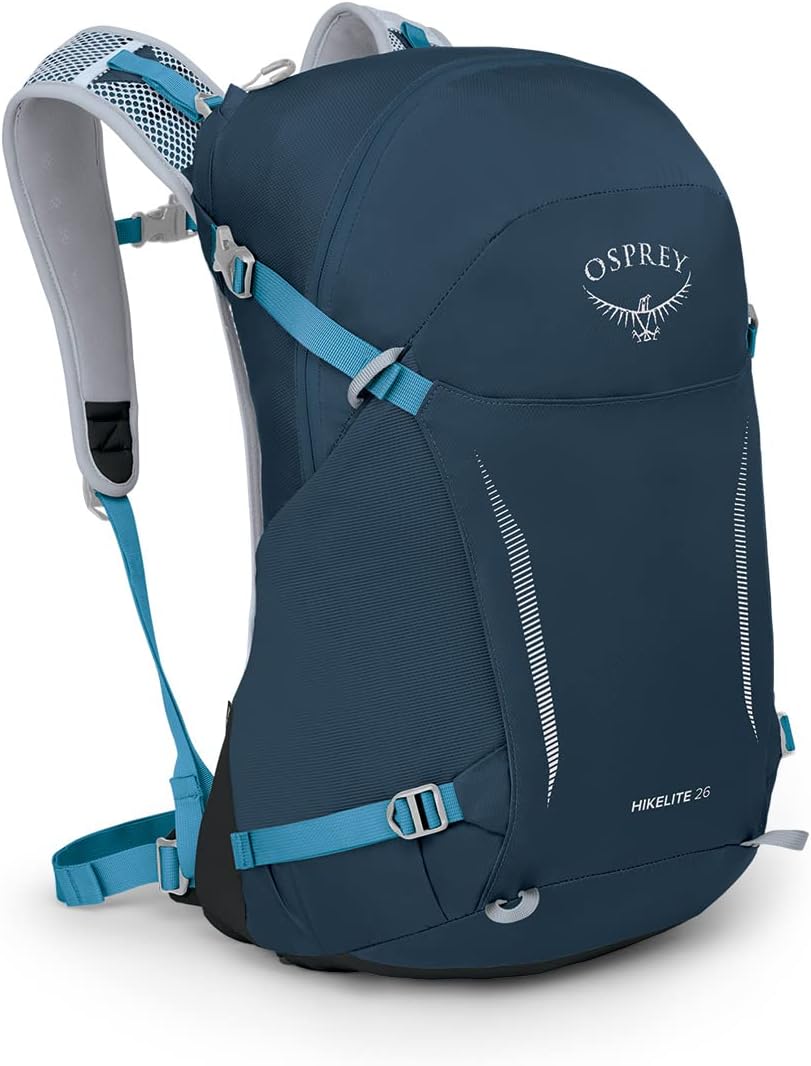 Osprey Hikelite Unisex Backpack, 28L, Atlas Blue, M/L
