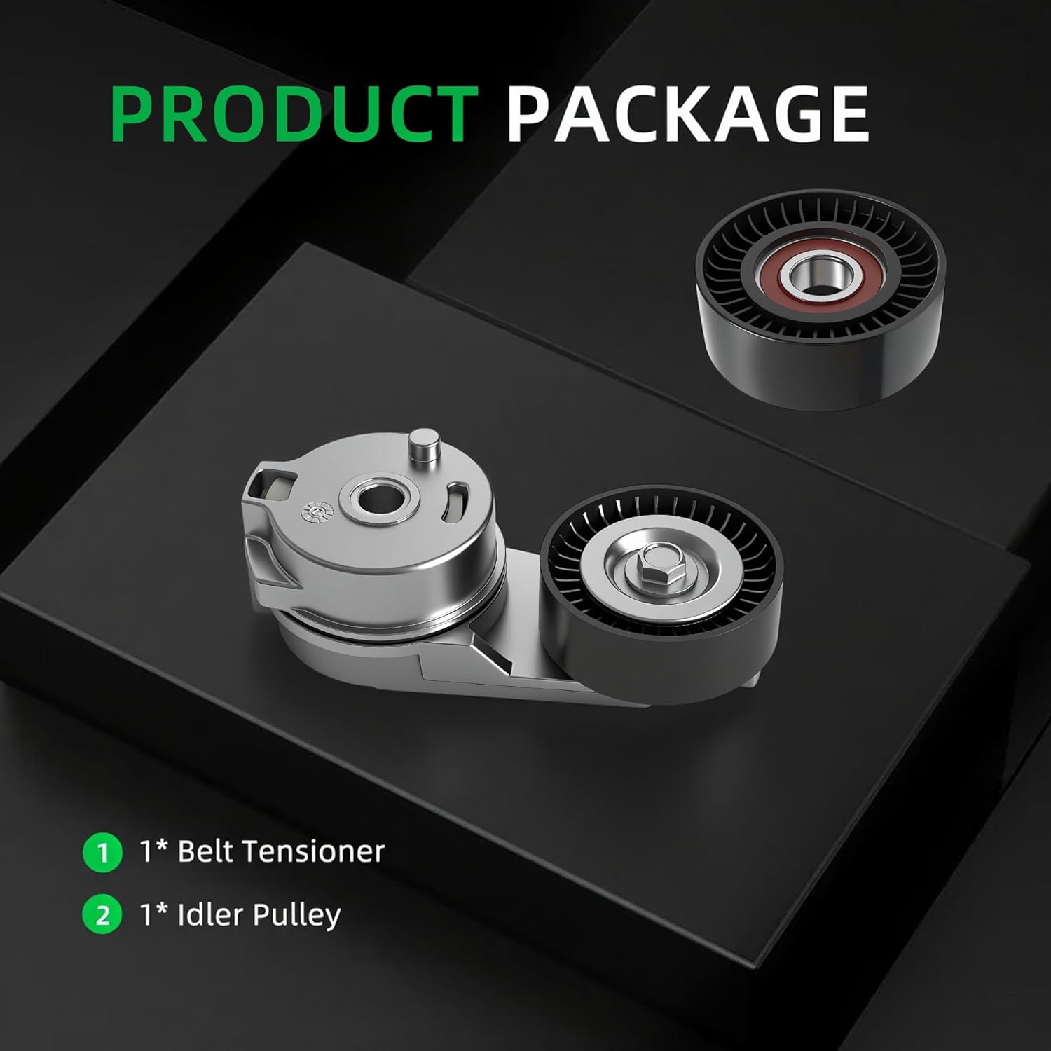 38323 Belt Tensioner Pulley Assembly Set for Chrysler 300 Town&Country, for Dodge Challenger Charger Durango Grand Caravan, for Jeep Commander Grand Cherokee, for Ram 1500 2500 3500, 2006-2016