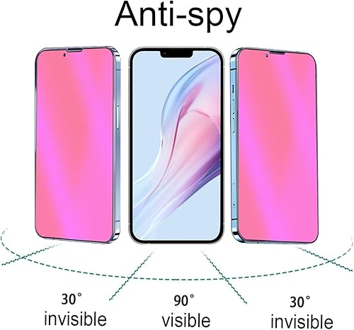 Miniatura 2 de Paquete de 2 protectores de visualización de vidrio templado antiespía antiluz azul para iPhone 13 Pro MaxiPhone 14 Plus de 6.7 pulgadas, protector