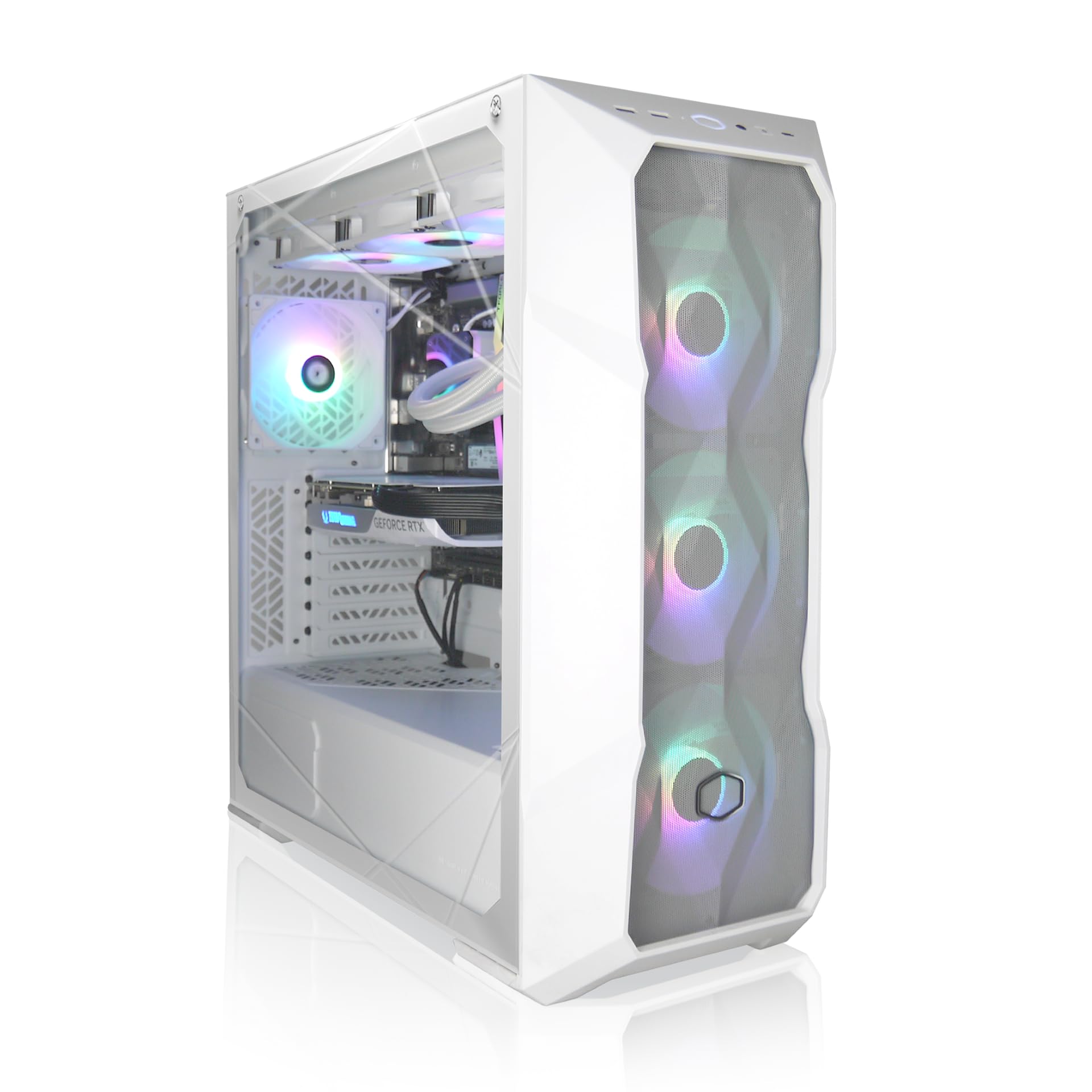 AVGPC Blizzard Series Gaming PC - Intel® Core™ i7 12700KF 3.6GHz, GeForce RTX 5060, 32GB DDR4 RAM, 1TB NVME M.2 SSD, 360mm Liquid Cooler, ARGB Fans, WiFi/AC, TD500 Mesh White Case, Windows 11