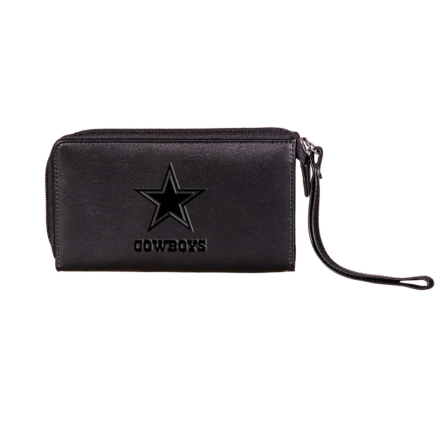 Team Sports America NFL Leather Wristlet Wallet for Women (Dallas Cowboys, Black)
