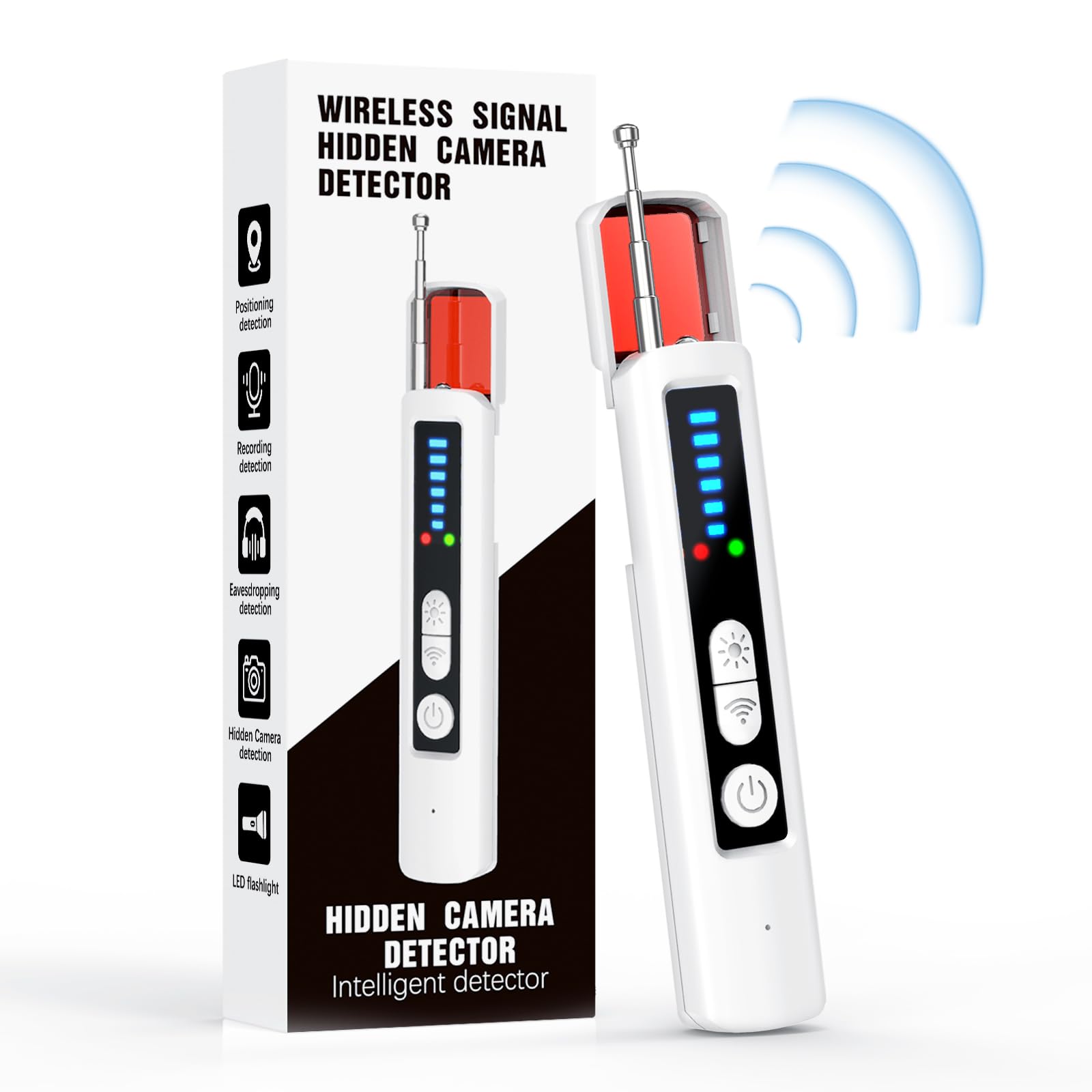 Portable AI Hidden Camera Detector AI-Powered Anti Spy Device GPS Trackers Listening Devices Portable Rf Wireless Signal Scanner