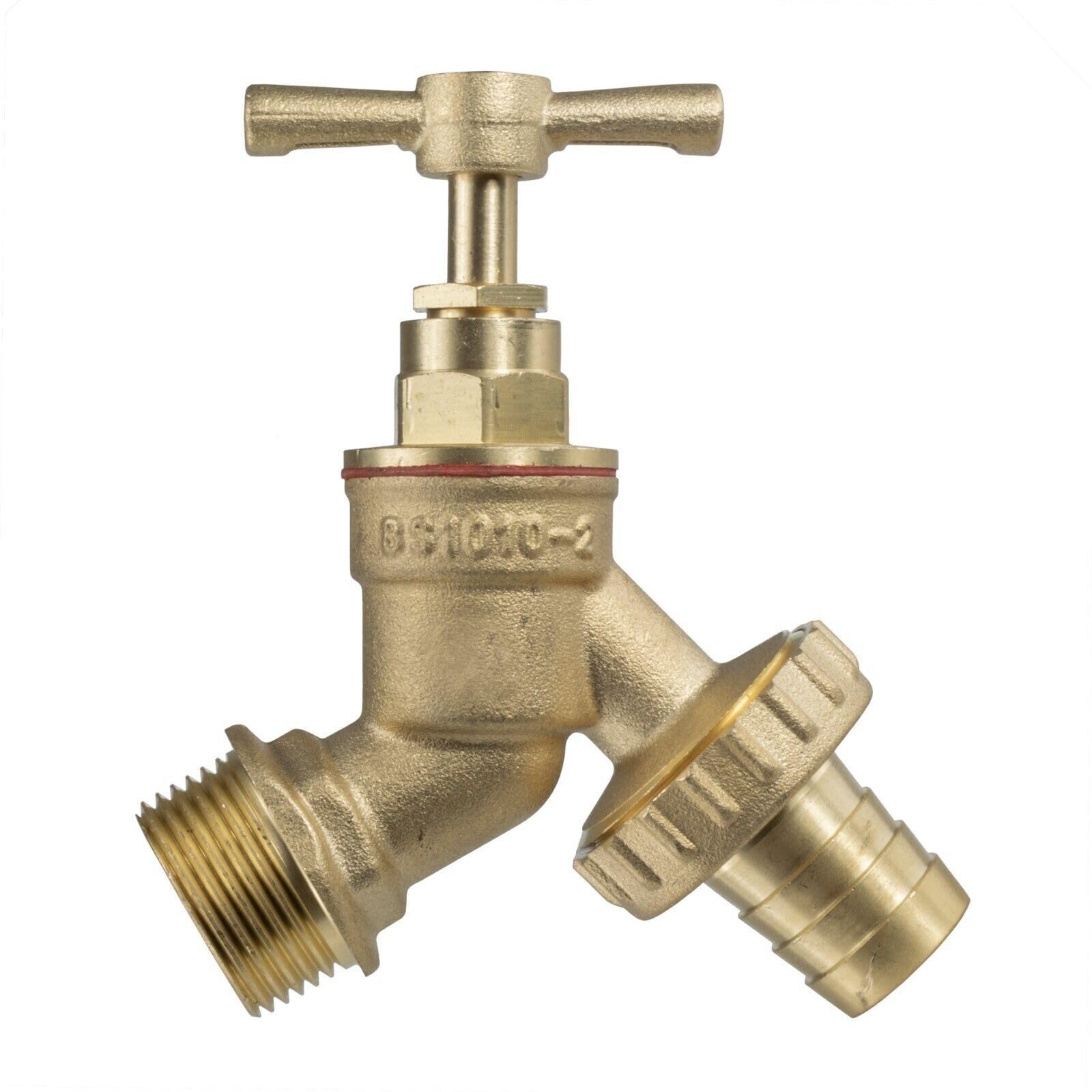 B2c Brass Garden Outside Tap 1/2 & 3/4 Quick Connector Hose Plug Various Models Lever ( Bib (Barbed), 1/2")