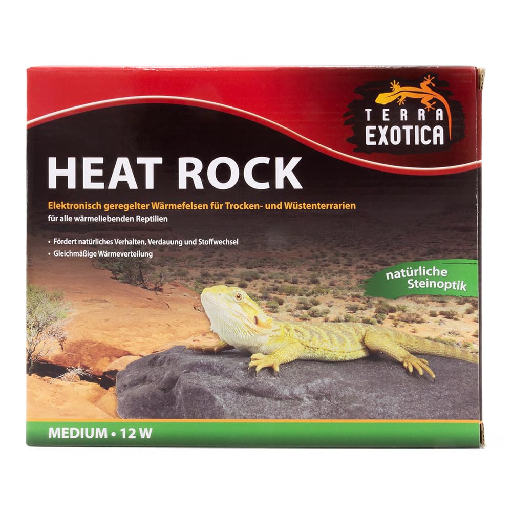 Terra Exotica Heat Rock medium - 12 Watt ca. 21x12 cm - Auswahl zwischen klein, mittel & groß - Heizstein als Heizung für Reptilien - dekorative Wärmeplatte für Ihr Terrarium - Terrarien Bodenheizung