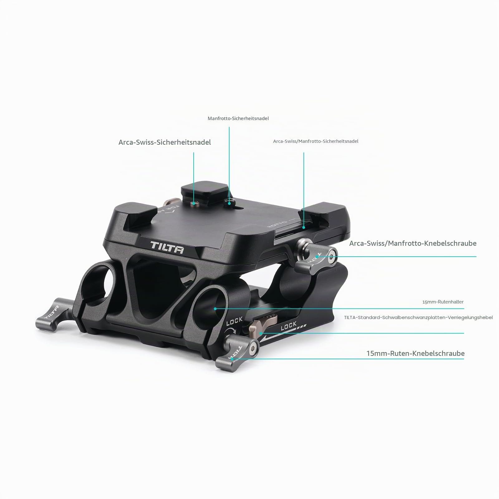 Tilta 15mm LWS Arca Manfrotto Doppelgrundplatten Kit, 2-in-1-Design | mit 15mm LWS Arca Manfrotto Doppelgrundplatte, Doppelter Schnellwechselplatte, Snap-In-Design, Aluminiumlegierung