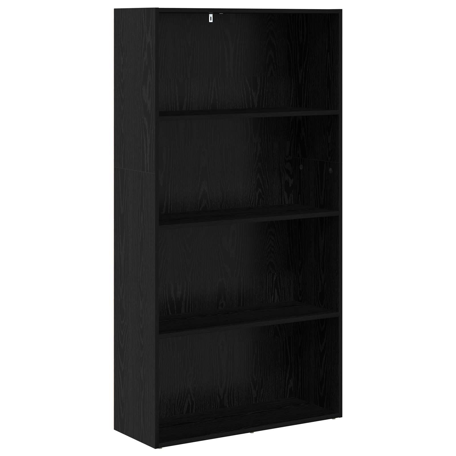Libreria nera effetto rovere, 80 x 30 x 152 cm