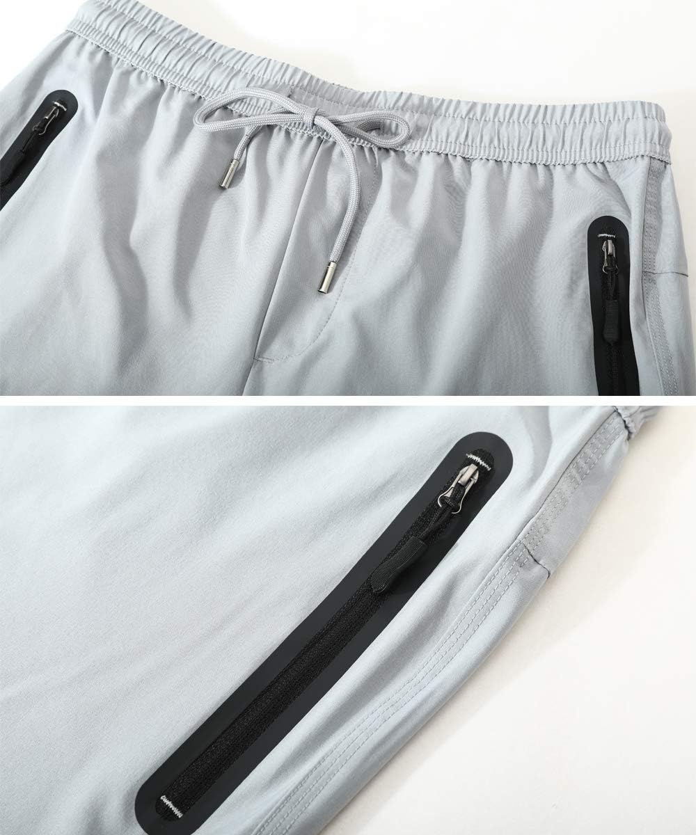 Gopune Men's Lightweight Hiking Running Sweatpants Quick Dry Outdoor Athletic Casual Pants with Zipper Pockets - Image 3