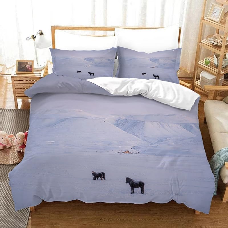 Housse de couette 240 x 260 microfibre 110g isolante et douce au toucher pour l'hiver