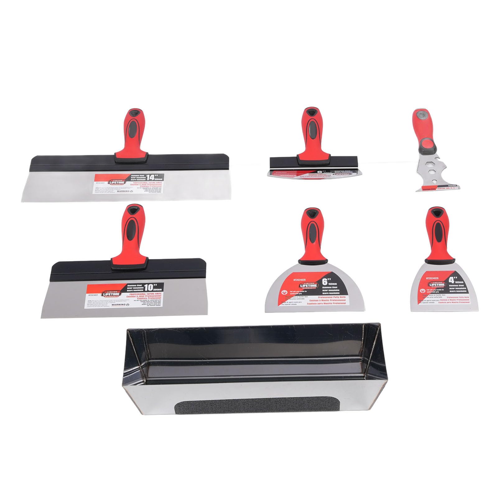 ViaGasaFamido Kit de Herramientas Manuales para Acabado de Paneles de Yeso, Herramientas Multifunción de Acero Inoxidable para Grabar, Parchar y Pintar para Profesionales y Entusiastas del Bricolaje