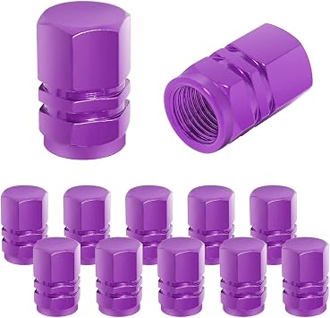 12 PCS Car Tire Valve Stem Caps, Airtight Caps/Covers, Universal for Cars, Bicycles, Motorcycles, SUVS, Car Accessories for Men Women Purple