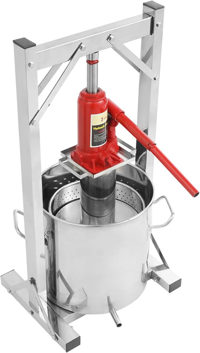 Pressa per Vino di Frutta da 22 Litri/5,8 galloni, pressa Manuale con martinetto Idraulico e Telaio di pressatura, pressa per Formaggio, Attrezzatura per la Produzione di Sidro D'uva