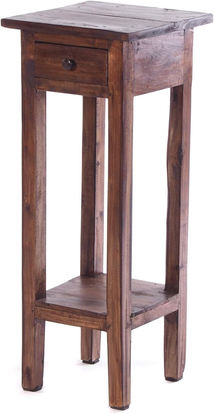 DESIGN DELIGHTS Vintage TELEPHONE TABLE NAPOLEON 75 | 75x30x30cm (HxLxW), mahogany wood side table in colonial style, flower stand, wooden end table | Colour: 02 light-brown