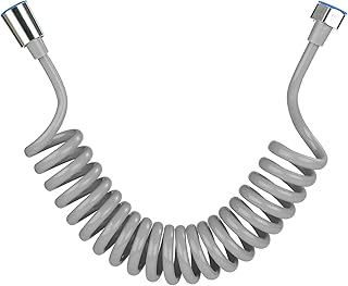 Spring Flexible Shower Hose,ABS Flexible Telescopic Shower Hose, Bathroom Spiral Flexible Shower Hose for Toilet Faucet, Bidet Sprayer, Hand Shower, Basin faucet showers -3M (Gray)