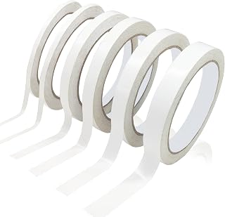 6PCS Premium Double Sided Tape for Crafts, Multi-Size Double Sides Adhesive Tapes for Arts, Scrapbook Tapes for DIY Photos, Gift Wrapping, Scrapbooking, Paper Backing, Office School Supplies (65FT)