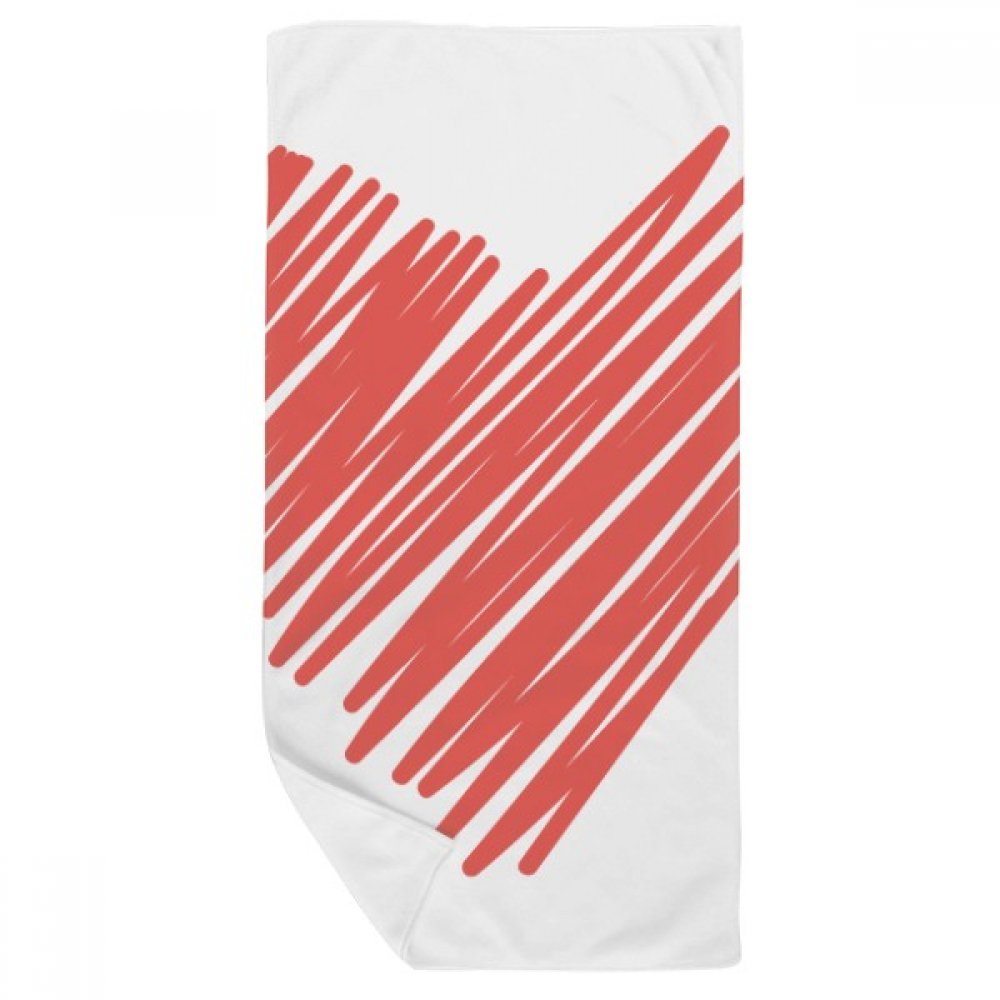 Serviette de bain douce coeur graffiti 35x70cm au design artistique haute définition