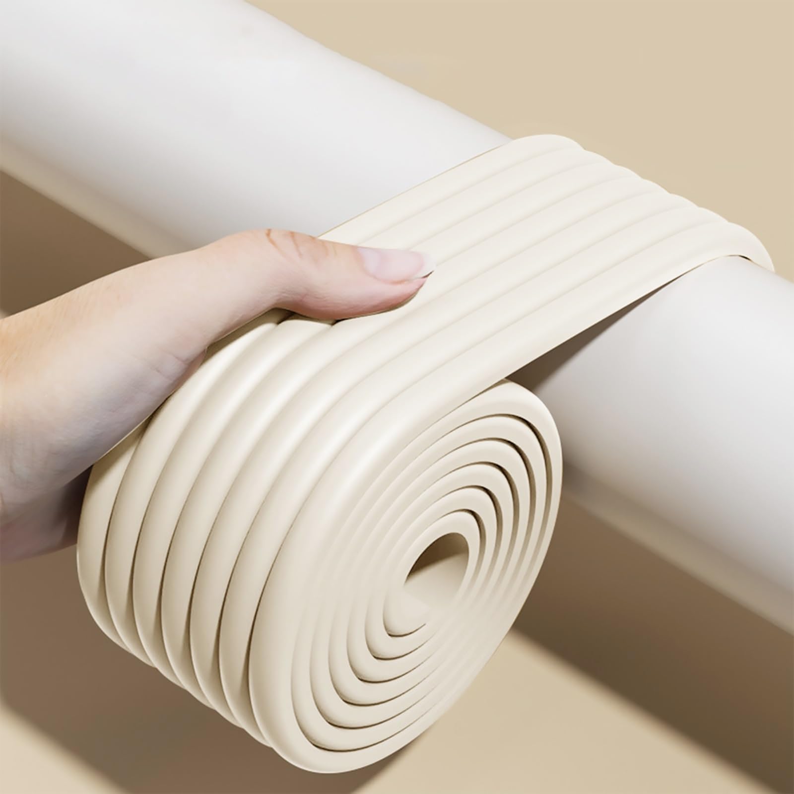 Rohrisolierung Schaumstoff 5x200cm Rohrisolierung Außenbereich Heizungsrohr Isolierung Zum Wickeln, Selbstklebendes Design, Heizungsrohr Isolierung Klebeband Zum Wickeln(Beige,1pcs)
