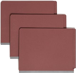 Smead SafeSHIELD Pressboard Folder, 1 Divider, Letter, Red