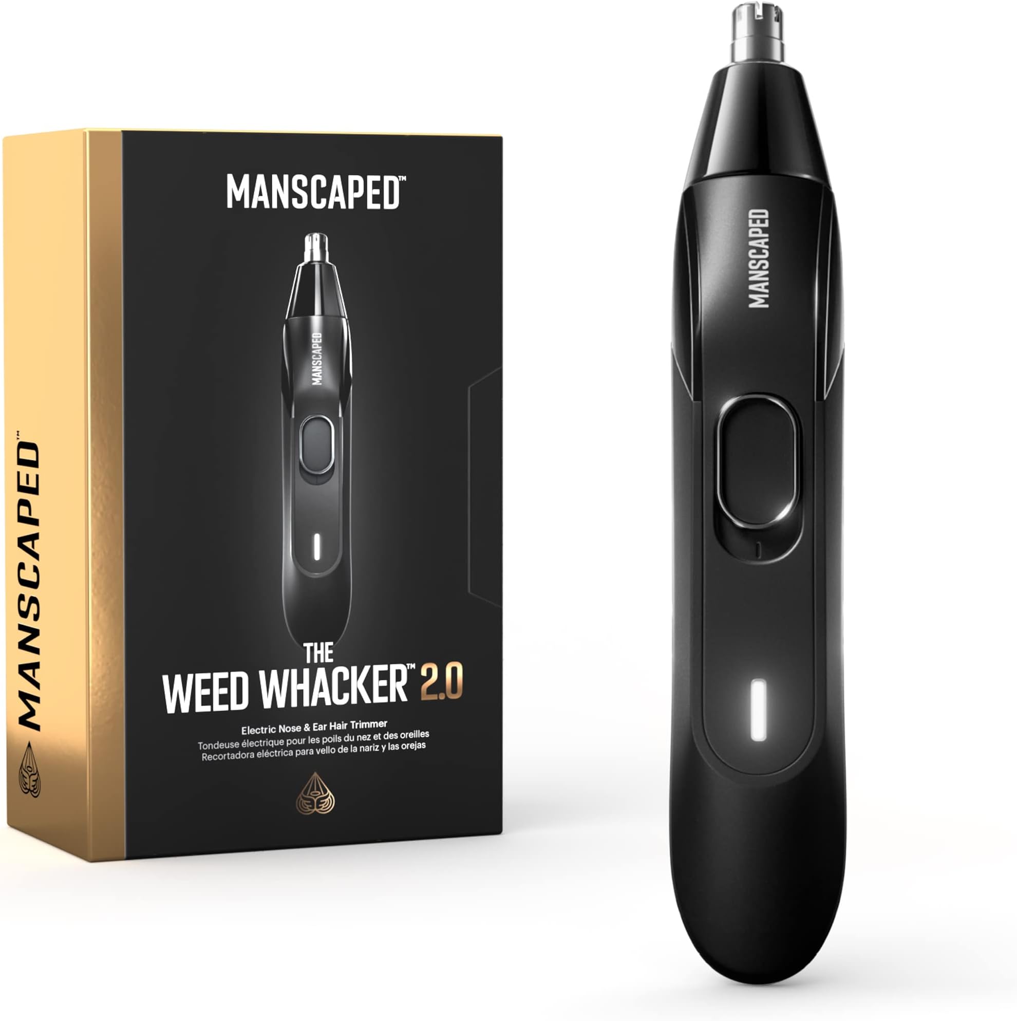 The Weed Whacker® 2.0 Electric Nose & Ear Hair Trimmer – 7,000 RPM Precision Tool with Rechargeable Battery, Wet/Dry, Easy to Clean, Improved Stainless Steel Replaceable Blade