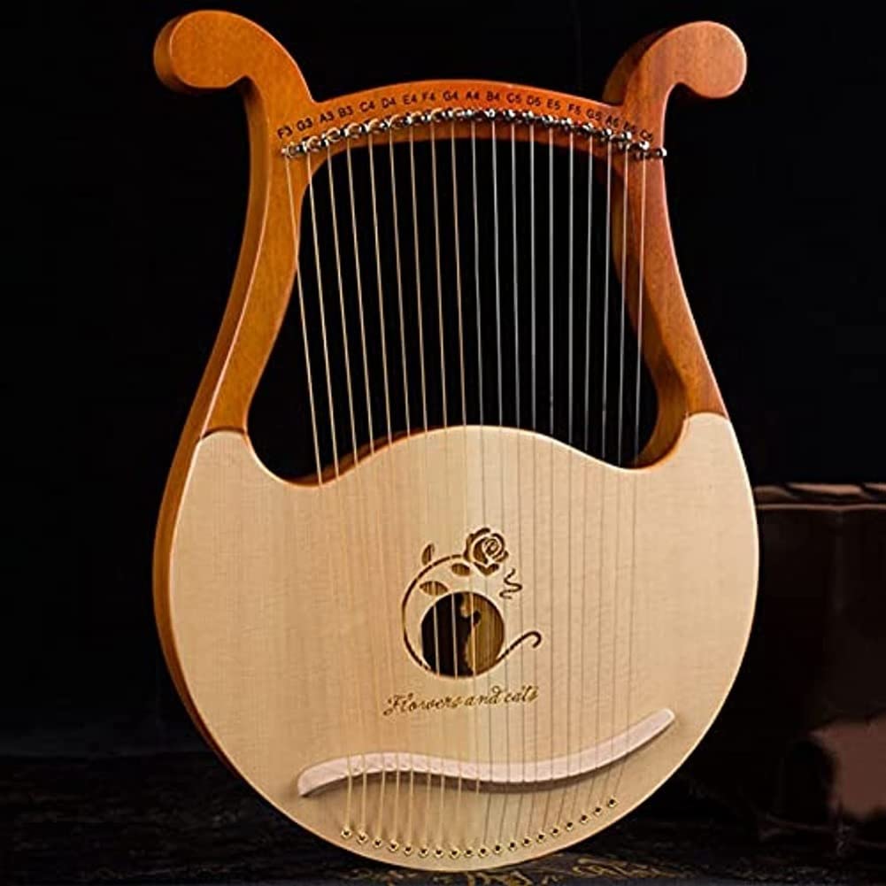 Amazon.co.jp: 木製 ハープ 19弦 ライアー ハープ マホガニーウッド