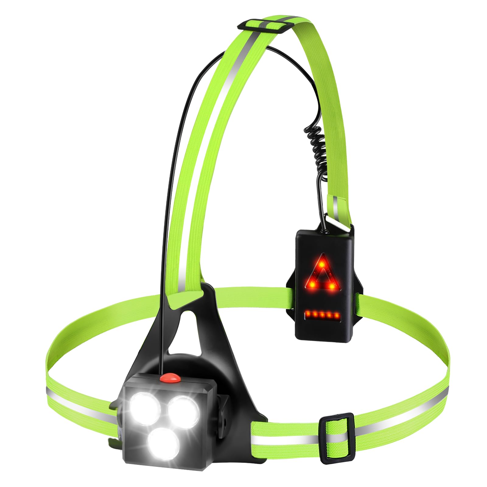 Nizirioo Luce da corsa con riflettori, lampada toracica ricaricabile USB, corsa con 3 modalità di luce, impermeabile, con luce posteriore rossa, per corsa, campeggio, escursionismo, jogging