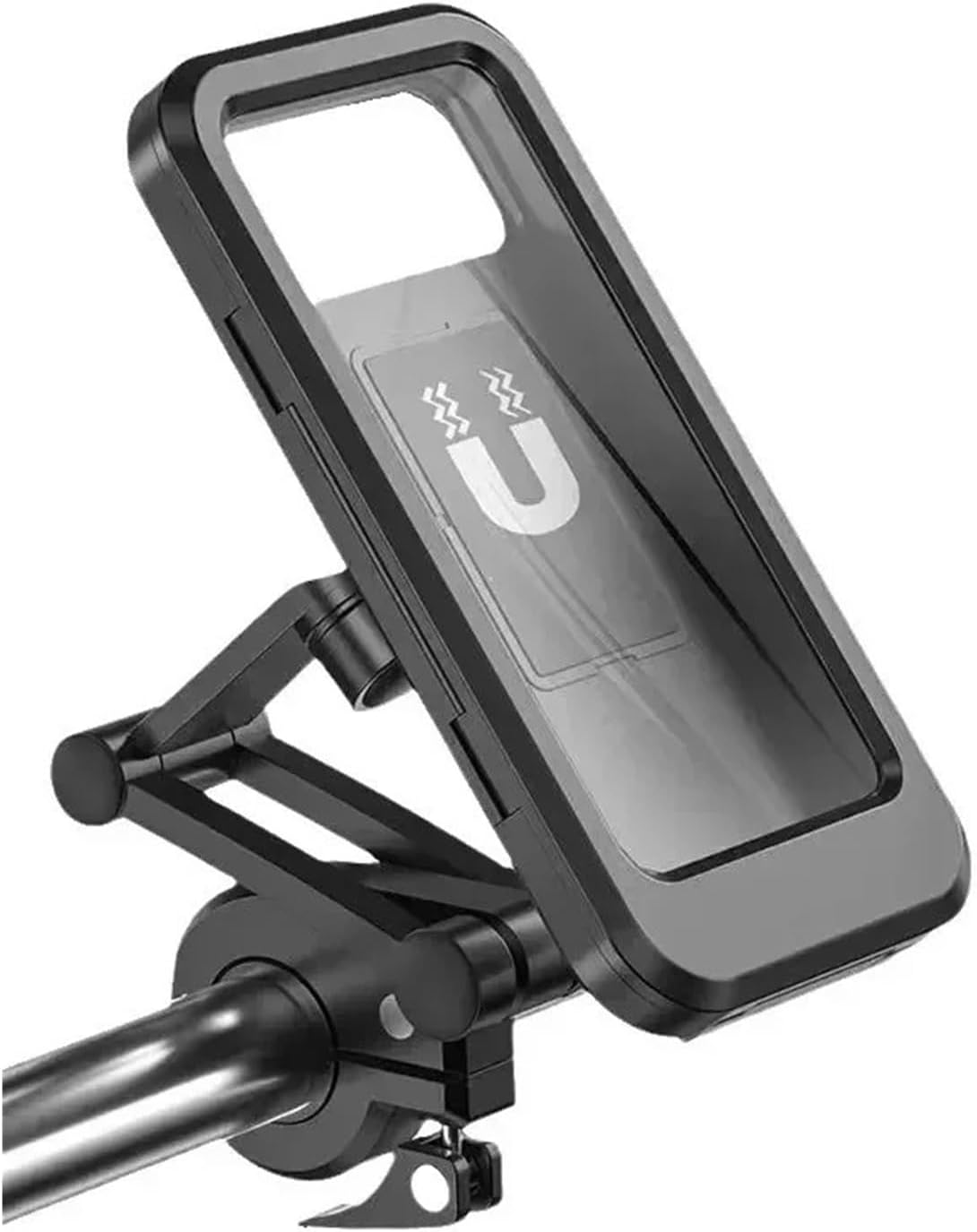 Bike Phone Mount Waterproof Motorcycle Bike Mobile Phone Holder Magnetic Universal Bicycle GPS 360° Swivel Adjustable Cellphone Holde Bicycle Phone Holder