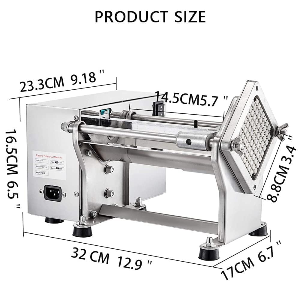 Macchina di taglio di patate senza sforzo - Cippatrice francese in acciaio inossidabile con 6mm, 9mm, 13mm lame per patate e verdure - Strumento di preparazione degli alimenti rapido ed efficiente per