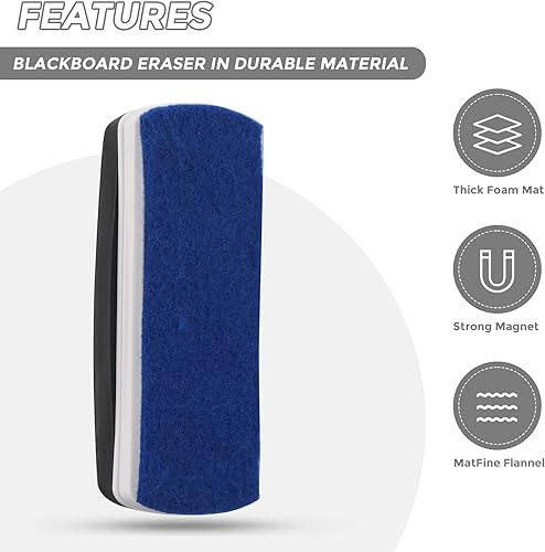 Miniatura 2 de Ddaowanx Borrador de pizarra blanca, borrador magnético de borrado en seco, borrador de tablero de vidrio, suministros escolares y de oficina