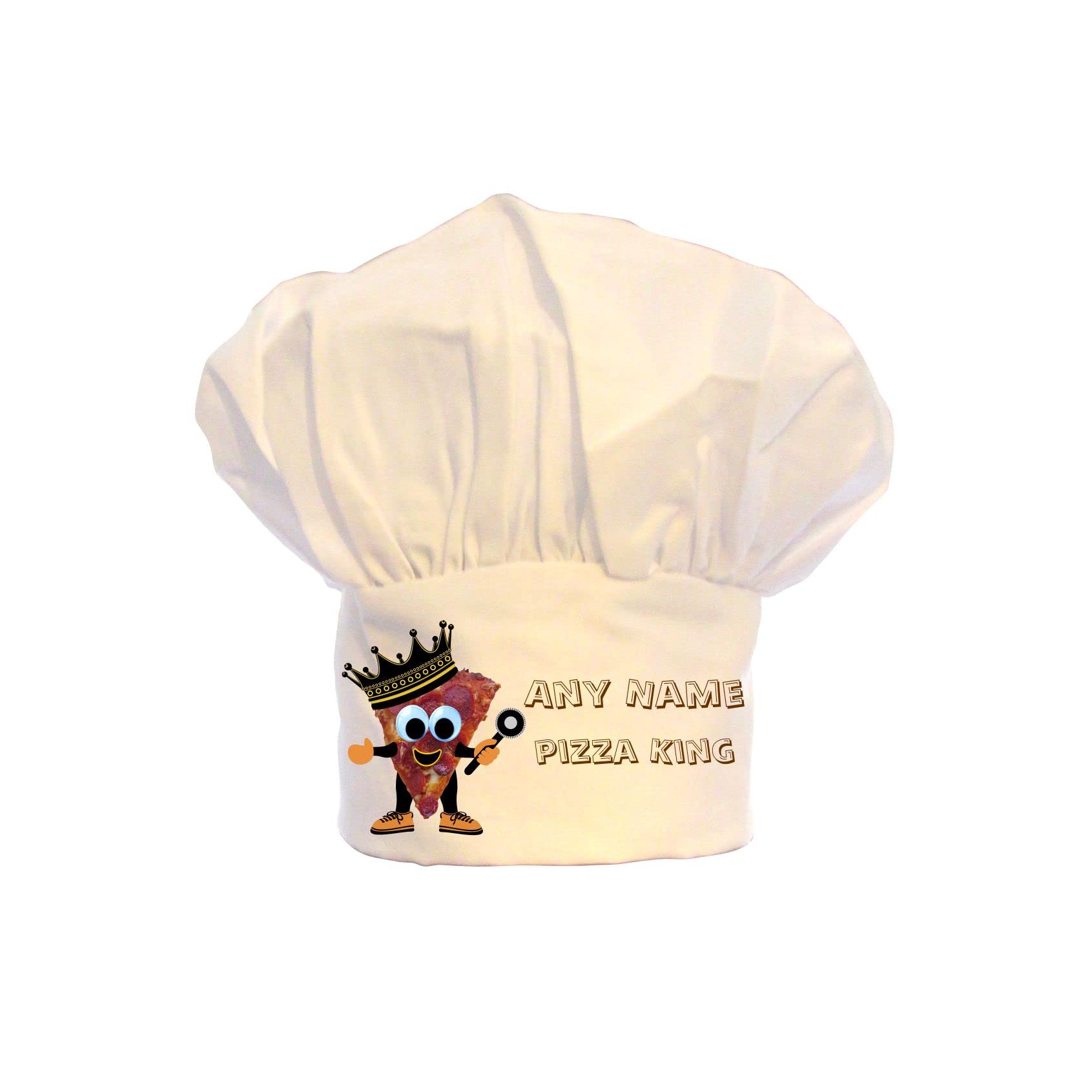 NJM PERSONALISED Pizza King Print ADULTS CHEFS HAT