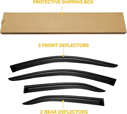 Miniatura 6 de CMVT Auto Viseras de ventana para Toyota Camry 2007-2011, protectores de lluvia, deflector de sombra de ventilación, color humo oscuro 07 2008 2009