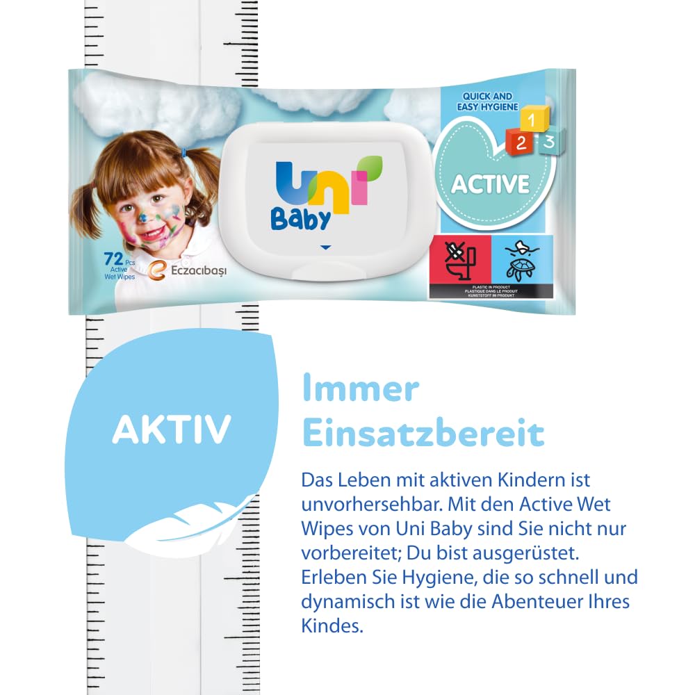 UNI BABY Vochtige doekjes Baby 2400 doekjes (24 x 100) doos met babydoekjes, dermatologisch geteste babydoekjes, ethylalcohol, SLS, SLES en kleurstofvrije babydoekjes