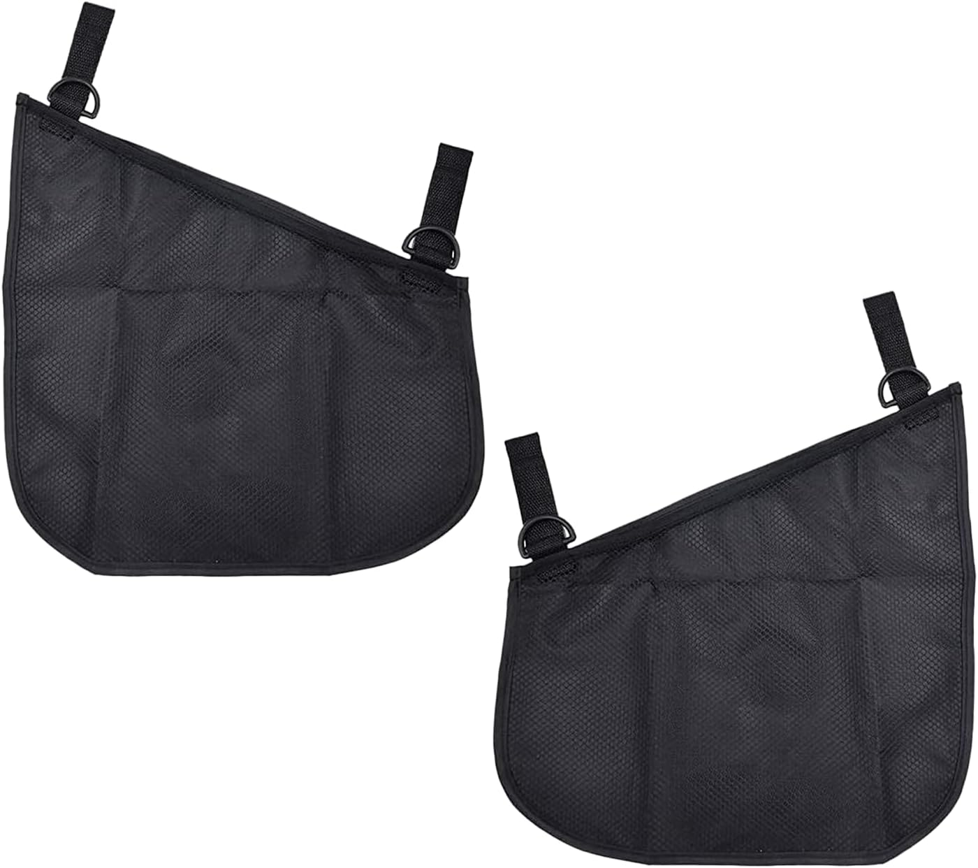 Alovexiong 2 Pack Universal Stroller Organizer Bag, Side Sling Cargo Stroller Net, Non-Slip and Adjustable Straps Storage Mesh Bag for Baby Accessories, Mesh Cargo Net for Stroller Storage - Black