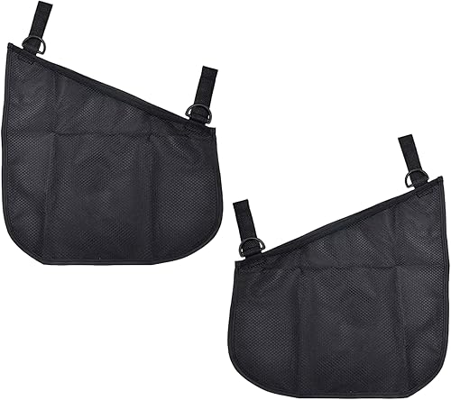 Miniatura 5 de Alovexiong Paquete de 2 bolsas organizadoras universales para cochecito, red de transporte lateral, correas antideslizantes y ajustables, bolsa de