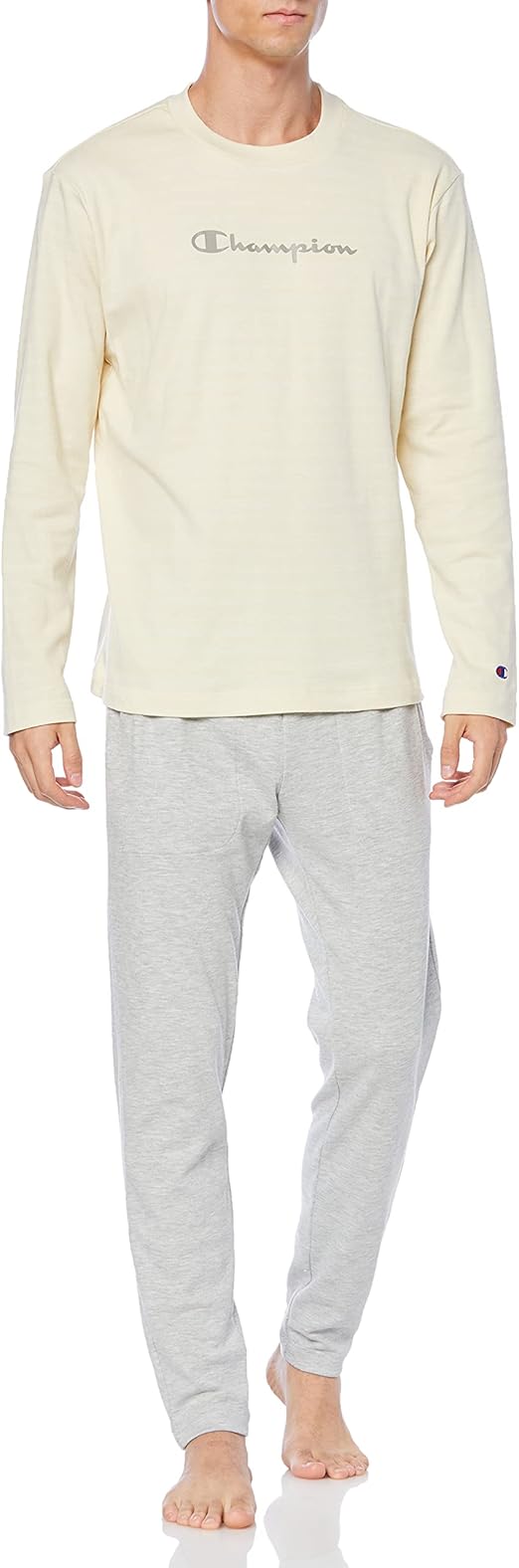 Amazon | [チャンピオン] ルームウェア 長袖長パンツ スムースボーダー