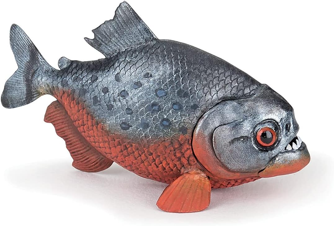 Papo - Realistic Piranha Figure Toy for Kids - Ages 3+ - Freshwater Collection - Educational Play Wild Fish - Gift Idea Toy for Girls and Boys - 2.6 in X 1.3 in X 1.6 in