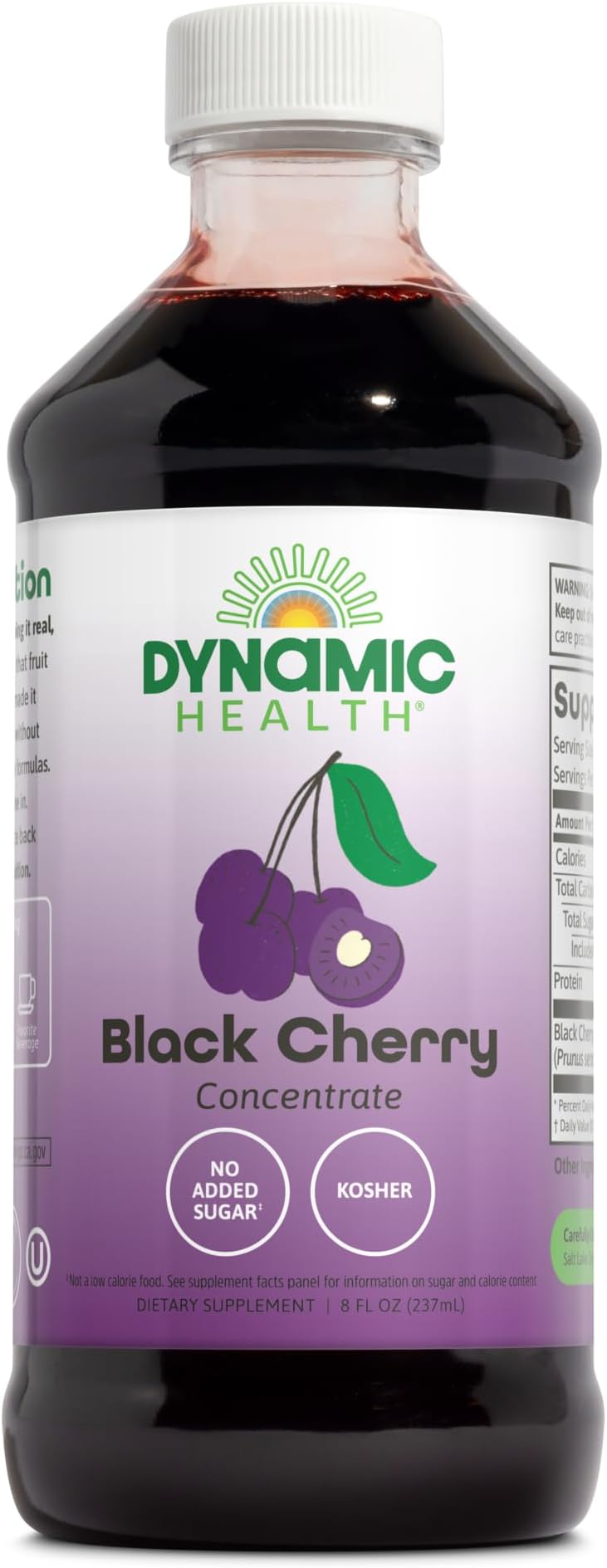 Pure Black Cherry Unsweetened 100% Juice Concentrate, No Additives or Preservatives, Antioxidant, 8oz (Packaging Varies)