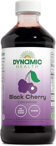 Dynamic Health Concentrado de jugo de cereza negra 100% puro, sin aditivos, antioxidante, soporte para el tracto urinario y las articulaciones, 8
