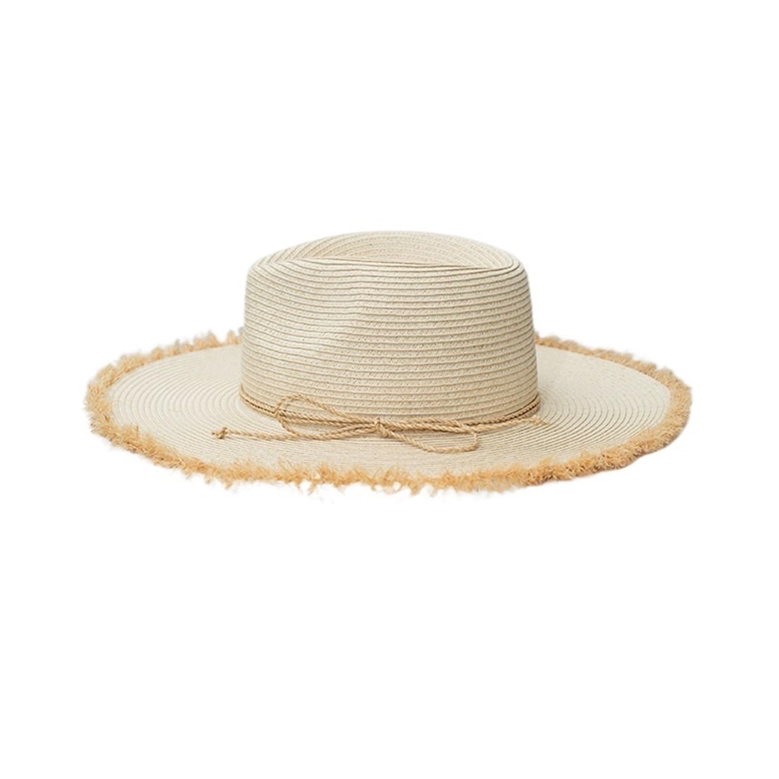 Sombrero de rafia con borde de ala grande para mujer, verano, playa, vacaciones, protección UV