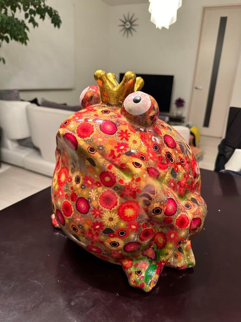 ポンピドゥ マネーバンクキングフロッグ オレンジ 特大 XLサイズ