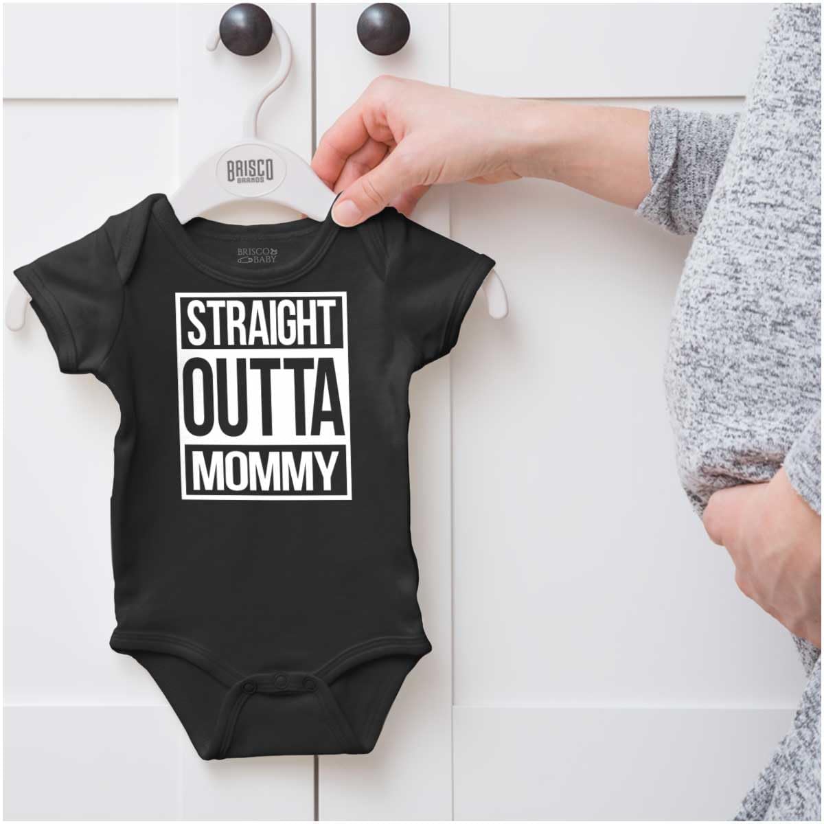Brisco Brands Straight Outta Mommy Hip Hop Baby Romper Boys or Girls