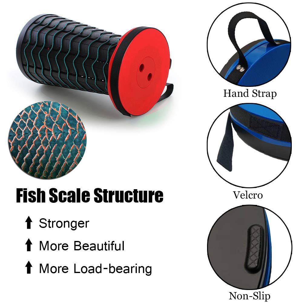Sgabello Pieghevole Portatile, Sgabello Campeggio Regolabile di Seconda Generazione Sgabello da Campeggio per Pesca/Campeggio/Escursione/Trekking/Interna, Carico Massimo 397 lb (Rosso)