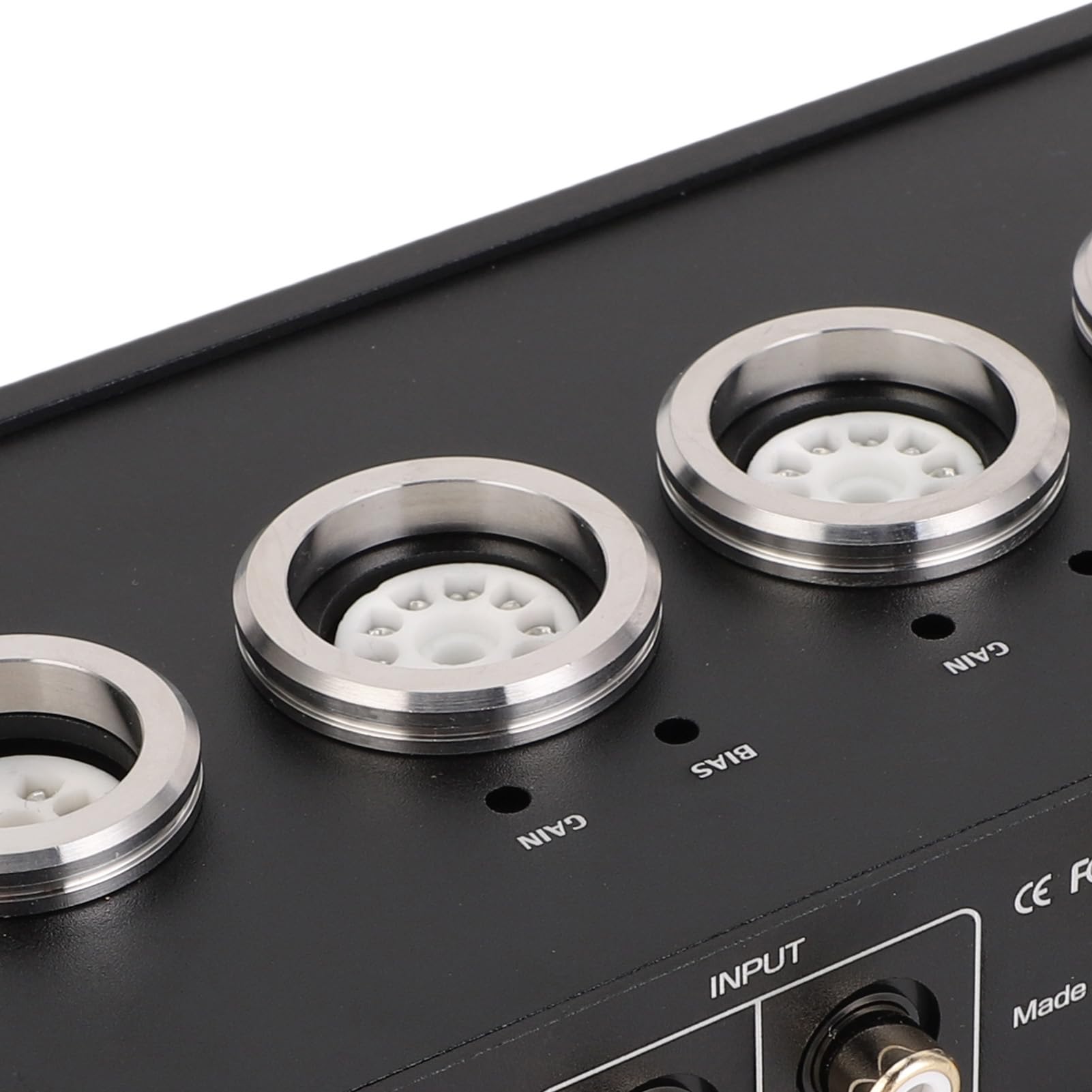 Preamplificatore Valvolare Preamplificatore Fono con Tubi 6E2 6A2 Mm MC Phono Ingresso AV Controllo Bassi Alti Jack per Cuffie da 3,5 Mm per Giradischi (Spina UE 100‑240 V)
